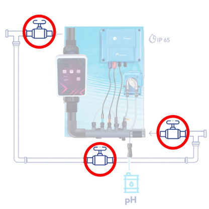 3x 50 mm demountable manual ball valve (3 pieces)