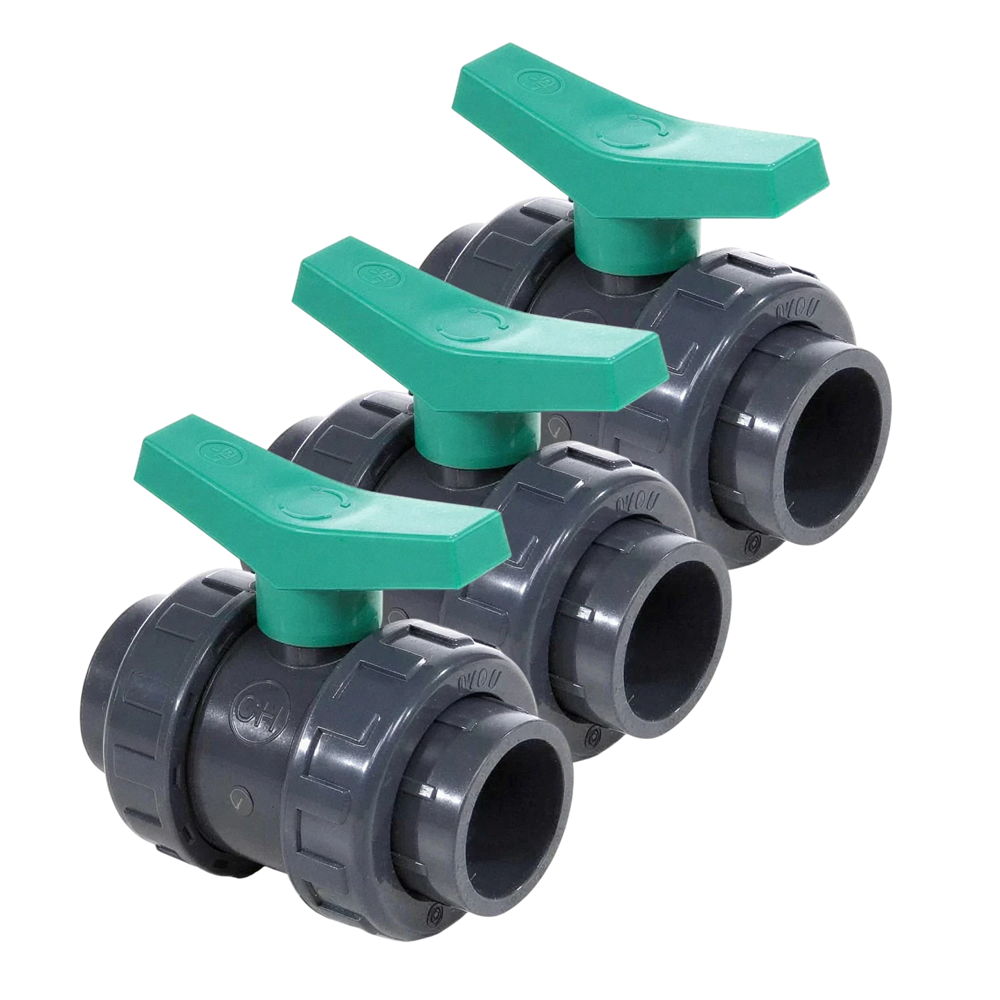 3x 50 mm demountable manual ball valve (3 pieces)