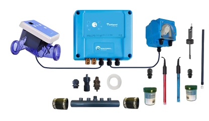 SR Salt electrolysis DIY kit with pH, ​​RX, and flow control - pool up to 150m³ - Wi-Fi | Display - Level control optional