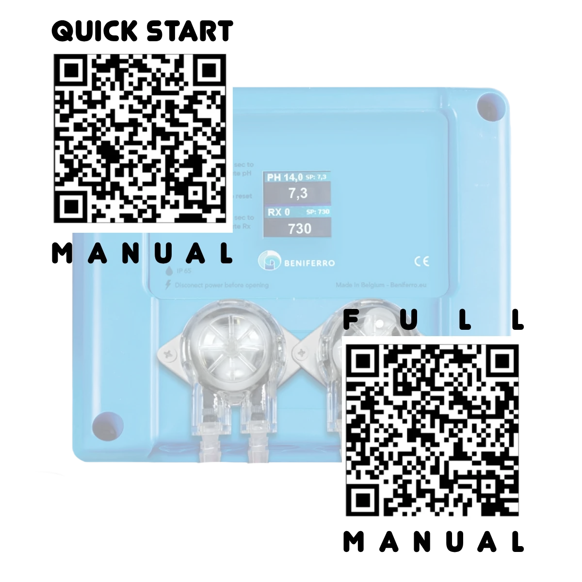Dosing device for liquid pH and liquid chlorine control - DIY kit  for pool from 10 to 150m³