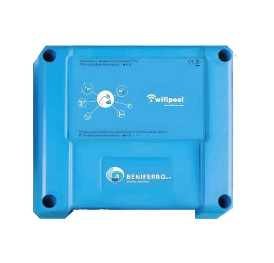 WiFiPOOL Connect-PRO measure and steer box expandable with pH, RX, 3x temperature, flow, 3x level, pressure and conductivity measurement - Ethernet connection + 4 extra plugs