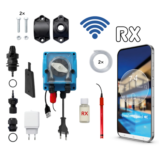 WiFiPOOL UNO RX Chlorine dosing pump - complete installation kit - pool up to 150m³