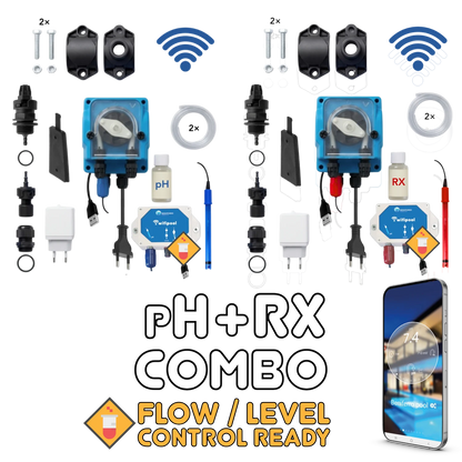 WiFiPOOL UNO pH + RX dosing pumps - complete installation kit - pool up to 150m³