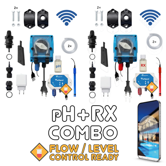 WiFiPOOL UNO pH + RX dosing pumps - complete installation kit - pool up to 150m³