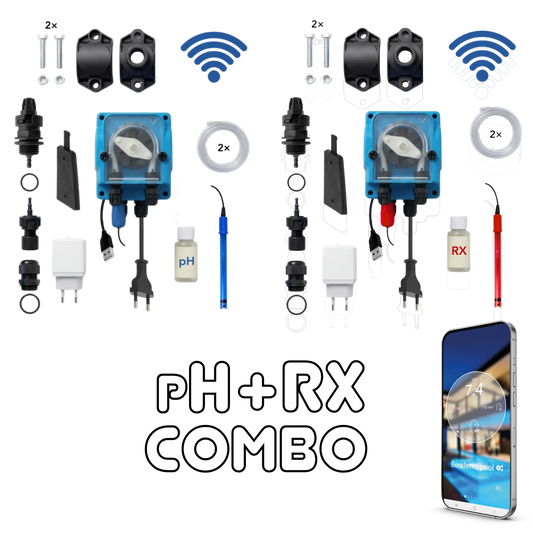 WiFiPOOL UNO pH + RX dosing pumps - complete installation kit - pool up to 150m³