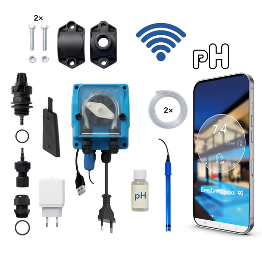 WiFiPOOL UNO pH dosing pump - complete installation kit - pool up to 150m³
