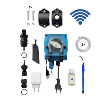 WiFiPOOL UNO pH + RX dosing pumps - complete installation kit - pool up to 150m³
