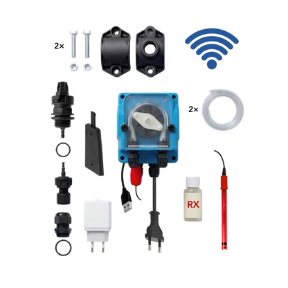 WiFiPOOL UNO RX Chlorine dosing pump - complete installation kit - pool up to 150m³