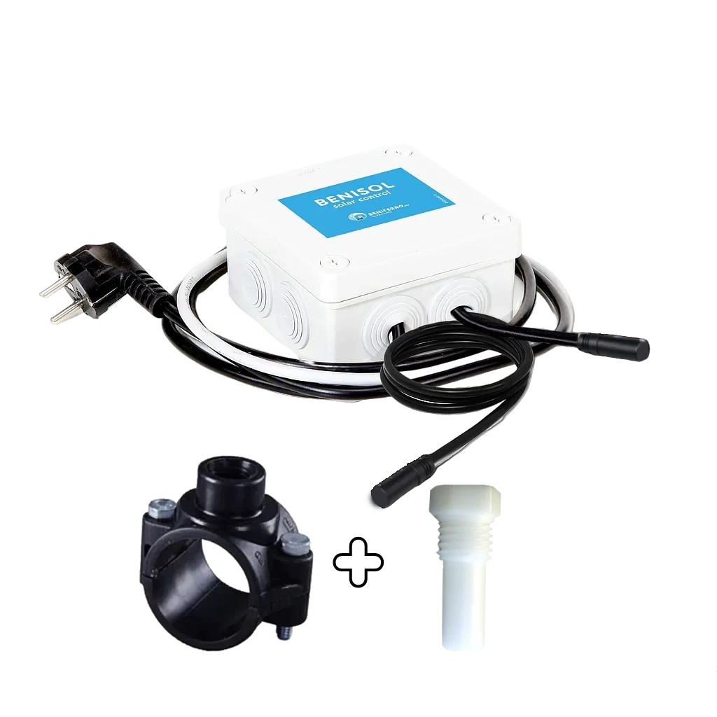 BENISOL Temperature Controller Plug & Play - 2 sensors, 1 temperature sensor housing and clamp saddle