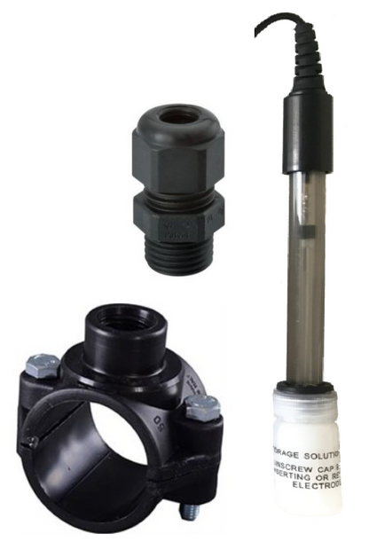 RX probe gold (Salt electrolysis) + tapping saddle + gland DIY kit