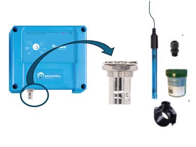 Additional pH measurement on CONNECT PRO measurement and control box - incl. probe and installation materials