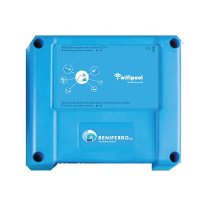 WiFiPOOL CONNECT-PRO measuring and control box expandable with pH, RX, 3 x temperature, flow, 3 x level, pressure and conductivity measurement, Ethernet connection and 4 plugs