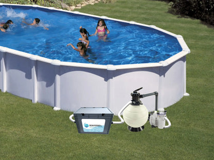 Zoutelektrolyse SR voorgemonteerd in box met PH-, RX- en debiet regeling - zwenbad tot 150m³ - WiFi | Display - Niveau regeling in optie