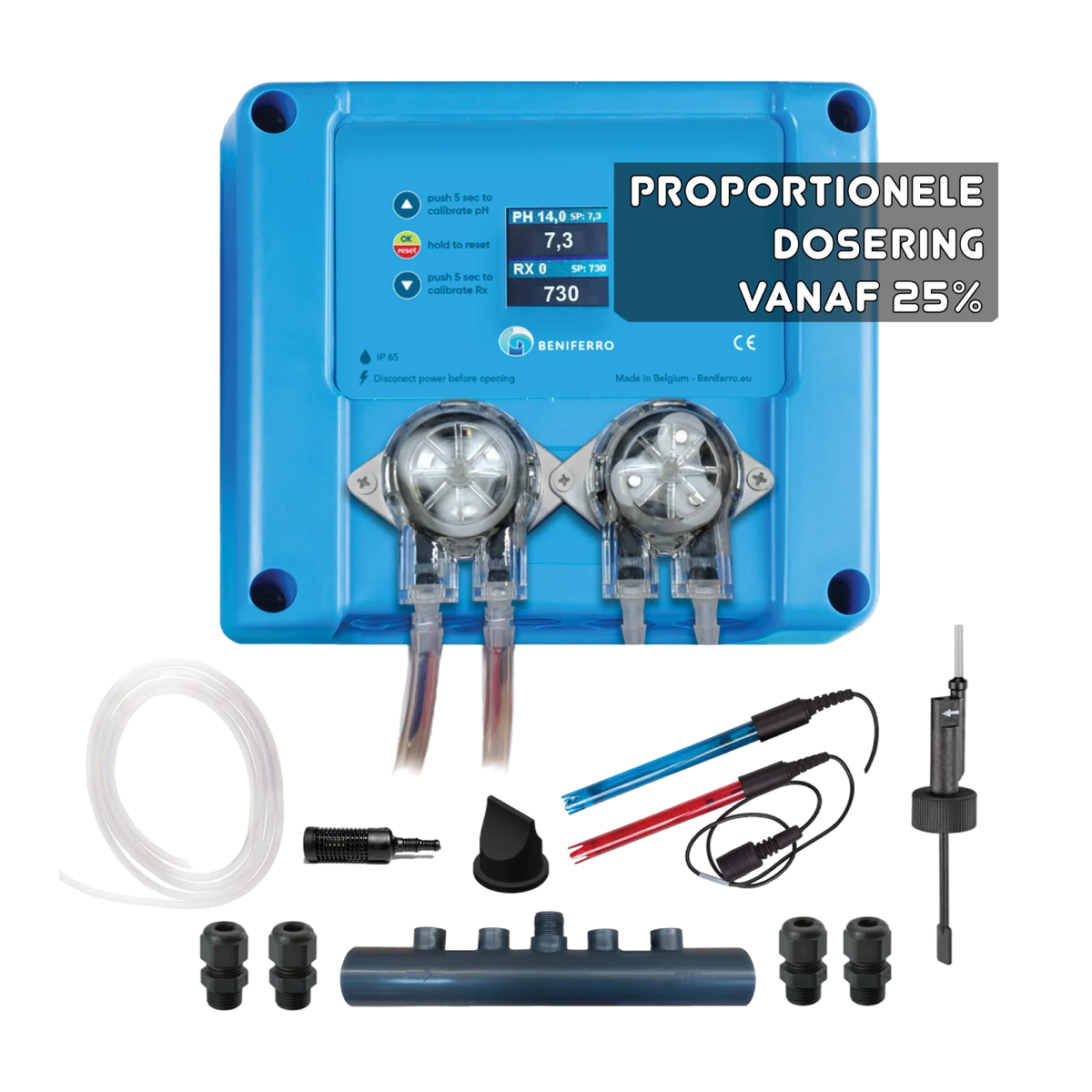 Pool TWIN COMBO - Compact 12V dosing unit for liquid chlorine / pH control  - DIY kit - pool/spa 1 to 150 m³