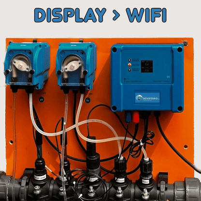 WiFiPOOL Connect-PRO measure and steer box expandable with pH, RX, 3x temperature, flow, 3x level, pressure and conductivity measurement - Ethernet connection + 4 extra plugs