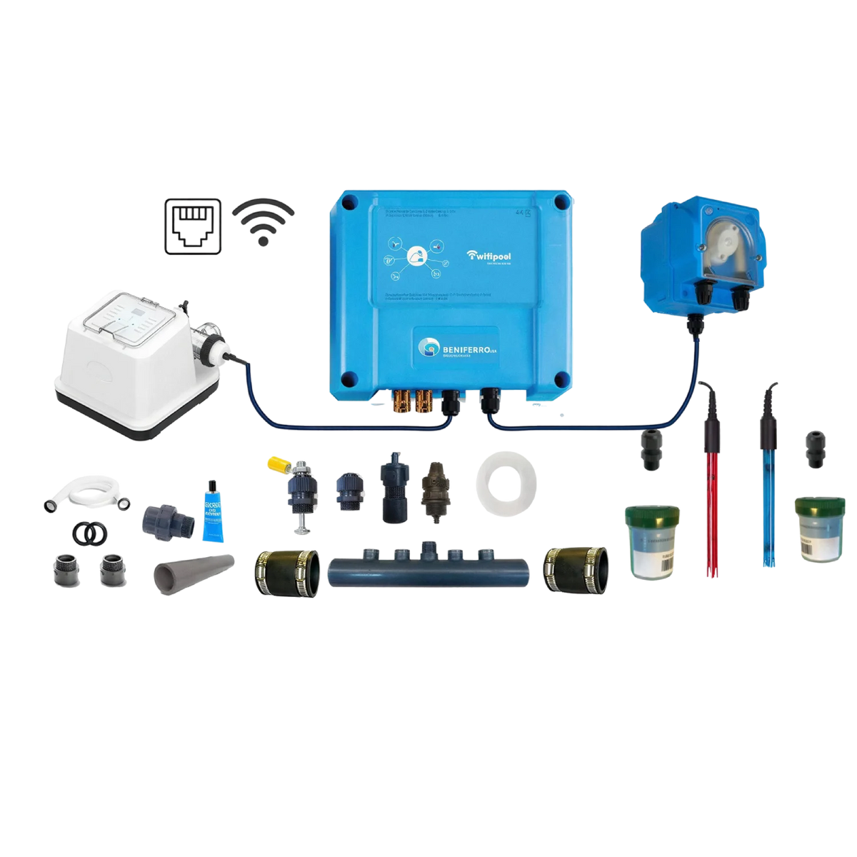 Chlorine generator EL - Salt electrolysis - DIY kit with pH and RX control