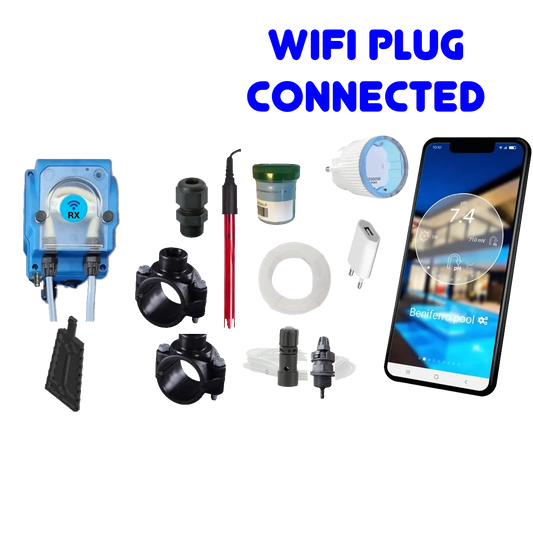 WiFiPOOL UNO-P RX Chloor doseerpomp - complete installatiekit - zwembad tot 150m³